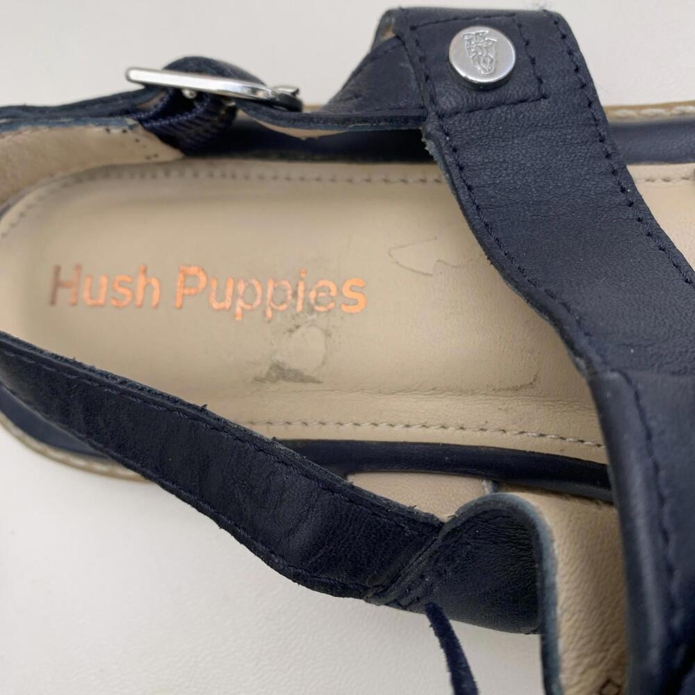 Hush puppies women's Chrissie tassel flat sandals Blue Leather  - size 7.5 - Picture 11 of 11
